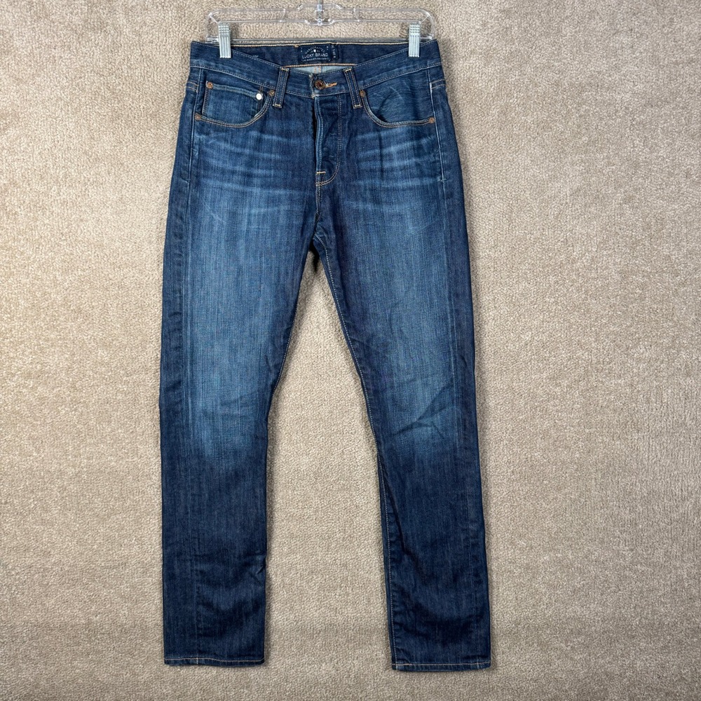 Lucky Brand Authentic Skinny Jeans Mens 29x30 Blue Dark Wash Button Fly